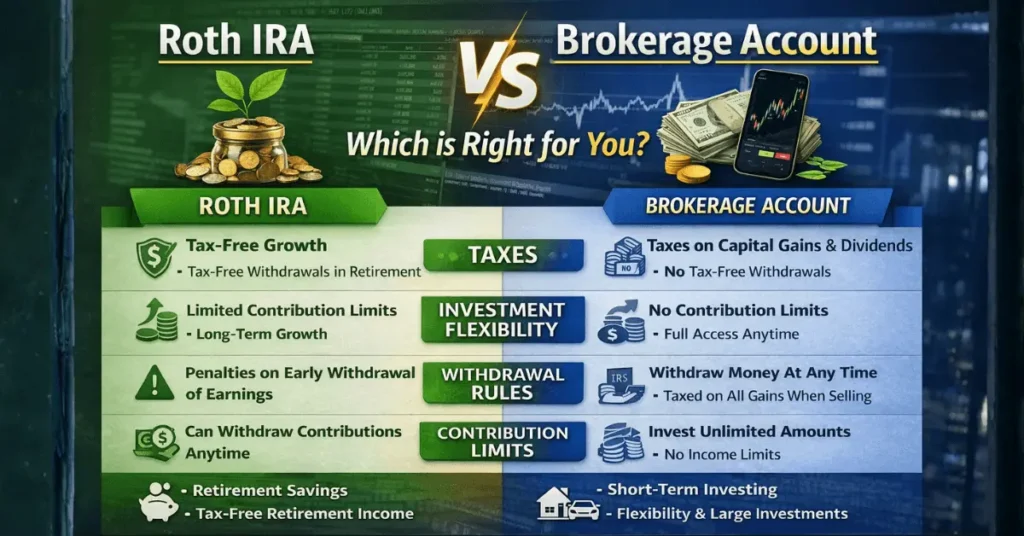 Roth IRA vs Brokerage Account: Key Differences Explained 3 What is the difference between a Roth IRA and a brokerage account?